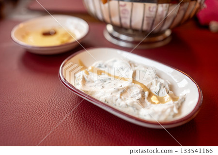 Creamy Yogurt Meze with Olive Oil Creamy Yogurt Meze with Olive Oil 133541166