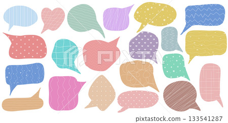 Set of cute stickers with hand drawn patterns Set of cute stickers with hand drawn patterns 133541287