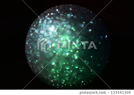 藍色和藍綠色的閃亮散景背景球體 133541304