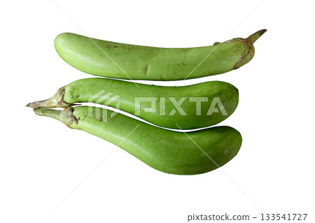 Fresh stack long green eggplant Fresh stack long green eggplant 133541727