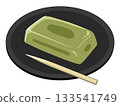 Illustration of Matcha Uiro on a plate (Matcha Sweets 16) 133541749