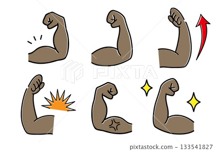 Hand-drawn fist pump icon set (sunburn) 133541827