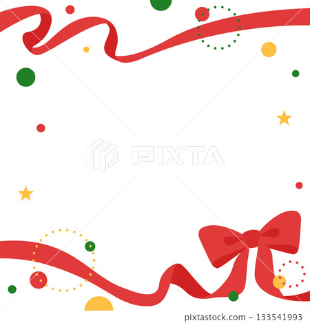 Ribbon decoration frame, circular object, pop design 133541993