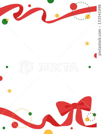 絲帶裝飾框，圓形物體，波普設計 133541996