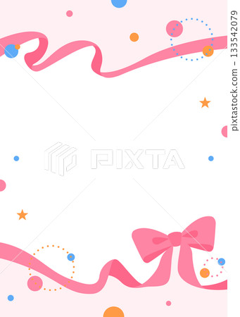 Ribbon decoration frame, circular object, pop design Ribbon decoration frame, circular object, pop design 133542079