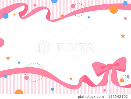 絲帶裝飾框，圓形物體，波普設計 133542192