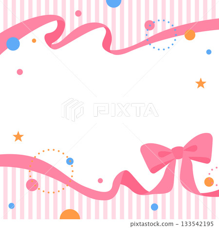 Ribbon decoration frame, circular object, pop design Ribbon decoration frame, circular object, pop design 133542195
