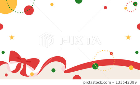 Ribbon decoration frame, circular object, pop design 133542399