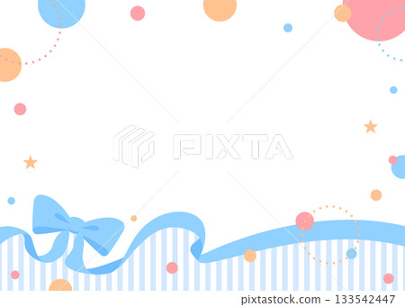 絲帶裝飾框，圓形物體，波普設計 133542447