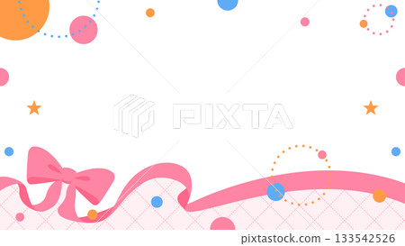 絲帶裝飾框，圓形物體，波普設計 133542526