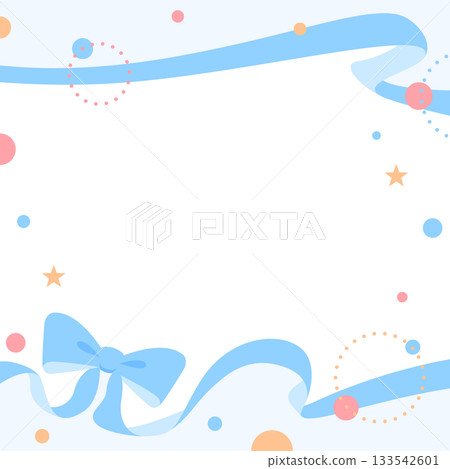 Ribbon decoration frame, circular object, pop design Ribbon decoration frame, circular object, pop design 133542601