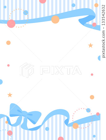Ribbon decoration frame, circular object, pop design 133542632