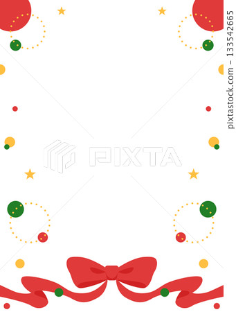 Ribbon decoration frame, circular object, pop design 133542665