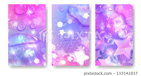 Dreamy y2k anime backgrounds set 133542837