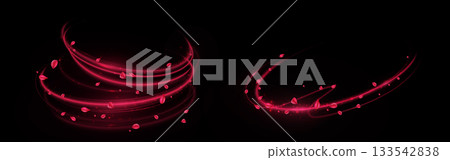 Pink flower petals swirl with fragrance effect Pink flower petals swirl with fragrance effect 133542838