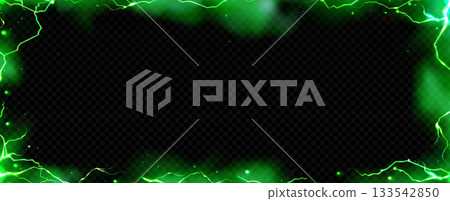 Green smoke and lightning background Green smoke and lightning background 133542850