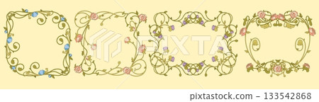 Art nouveau floral frame - elegant vintage design Art nouveau floral frame - elegant vintage design 133542868