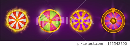 Casino fortune wheels set for spin game design 133542890