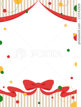 絲帶裝飾框，圓形物體，波普設計 133542926