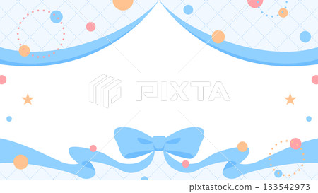 絲帶裝飾框，圓形物體，波普設計 133542973