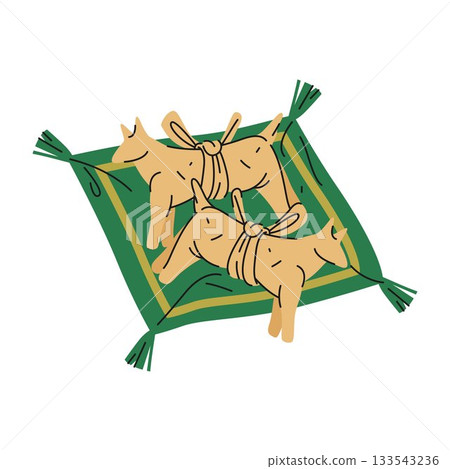 Vector cheese grasshoppers meal. Exotic food in form of insect. Ukrainian traditional meal. Cooking dish or snack serving sign. Dinner and lunch cartoon element. Nutrition and culinary, gastronomy. 133543236