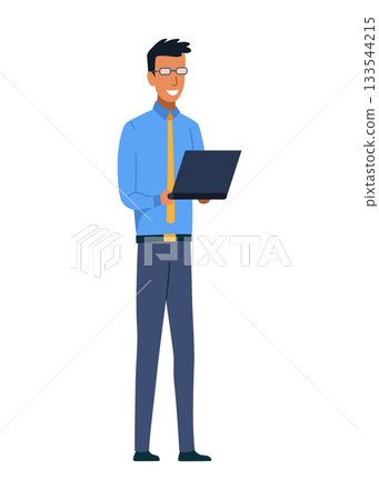Planning talking concept. Business meeting and events organizing process office working. Vector illustration with man character Planning talking concept. Business meeting and events organizing process office working. Vector illustration with man character 133544215