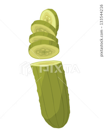 Homemade pickled cucumber. Clip-art of marinated food for packaging, label, menu, signboard or showcase. Fermented veggies, crunch gherkin with salt. Healthy vegetarian food Homemade pickled cucumber. Clip-art of marinated food for packaging, label, menu, signboard or showcase. Fermented veggies, crunch gherkin with salt. Healthy vegetarian food 133544216