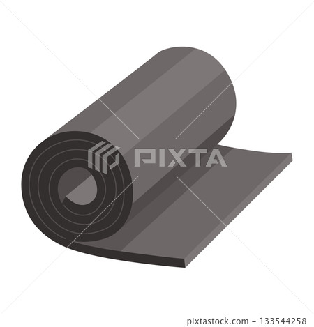 Building material. A roll of rubber foam mat. Construction concept. Illustration can be used for construction sites or illustrate renovation works 133544258
