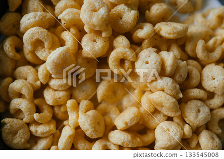 Crunchy Corn Snacks Piled in a Heap Crunchy Corn Snacks Piled in a Heap 133545008