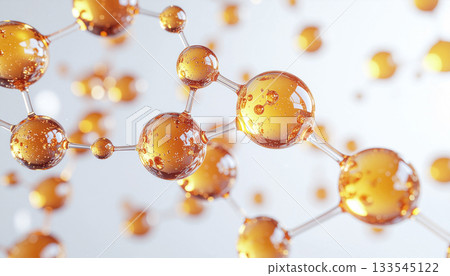 Transparent orange beauty ingredient molecule image | Vitamin C, anti-aging care, moisturizing, beauty serum background 133545122