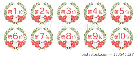 Shimaenaga and camellia ranking material set 1st to 10th place 133545127