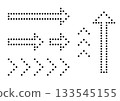 Set of monochrome arrows made of geometric dots 133545155