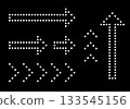 Set of monochrome arrows made of geometric dots 133545156
