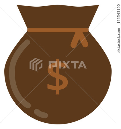 A brown bag with a dollar sign on it 133545190