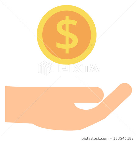 A hand holding a dollar bill A hand holding a dollar bill 133545192
