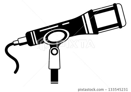 A microphone with a cord attached to it 133545231