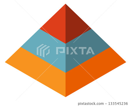 A pyramid with three levels of color A pyramid with three levels of color 133545236