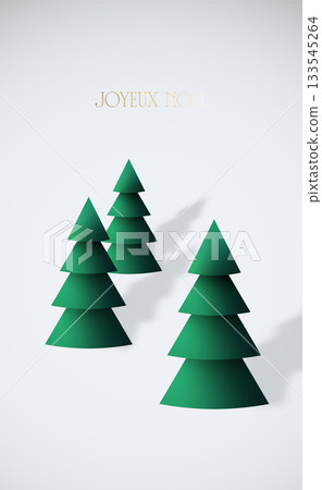 Minimalist design showcasing layered green trees against light b Minimalist design showcasing layered green trees against light b 133545264
