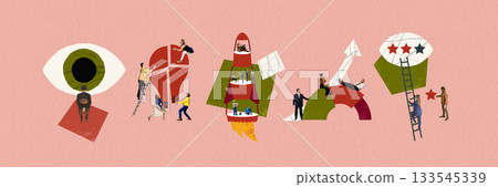 Conceptual artwork of startup development and innovative business growth 133545339