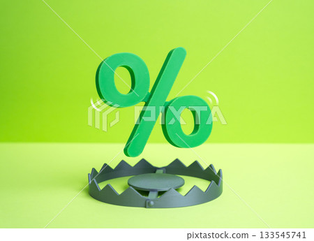 Green percentage is bait in a trap. Attractive interest rates with high returns on deposits or financial funds. Risk of losing money. Financial fraud and misleading offers. Consumer protection. Green percentage is bait in a trap. Attractive interest rates with high returns on deposits or financial funds. Risk of losing money. Financial fraud and misleading offers. Consumer protection. 133545741