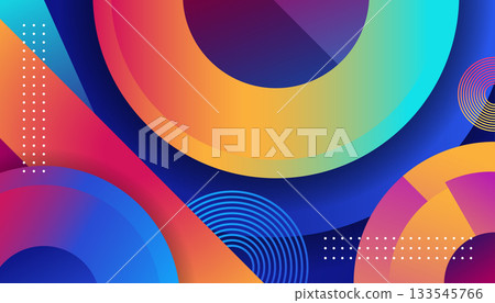 Vibrant abstract geometric background with colorful gradient circles, overlapping shapes, and modern design elements. Vibrant abstract geometric background with colorful gradient circles, overlapping shapes, and modern design elements. 133545766