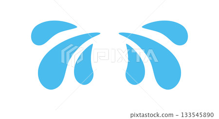 Tears splash spray. Cartoon liquid drops isolated on white for abstract background. Perfect for design and creative decoration 133545890