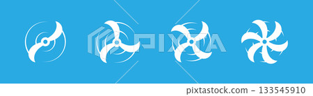 Airplane propellers with dynamic motion swirl effect. Vector aviation rotor symbol for drone design, aircraft icons, and engineering projects Airplane propellers with dynamic motion swirl effect. Vector aviation rotor symbol for drone design, aircraft icons, and engineering projects 133545910