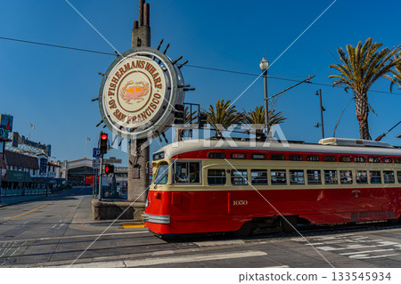San Francisco, USA - Streetcars and Fisherman's Wharf 133545934