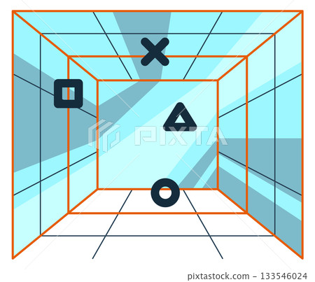 A room with a white wall and a blue ceiling A room with a white wall and a blue ceiling 133546024