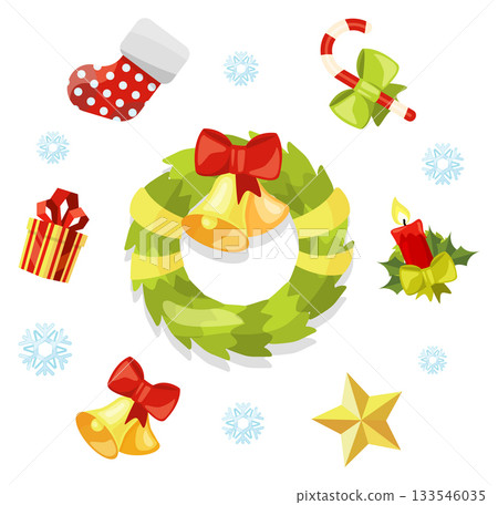 A wreath with bells 133546035