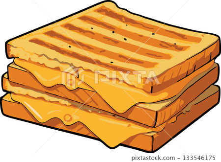 Delicious grilled cheese sandwich dripping with melted cheese Delicious grilled cheese sandwich dripping with melted cheese 133546175