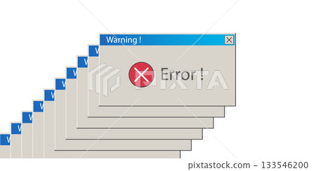 System error. Operational Message . Computer message on screen. Vector illustration . System error. Operational Message . Computer message on screen. Vector illustration . 133546200