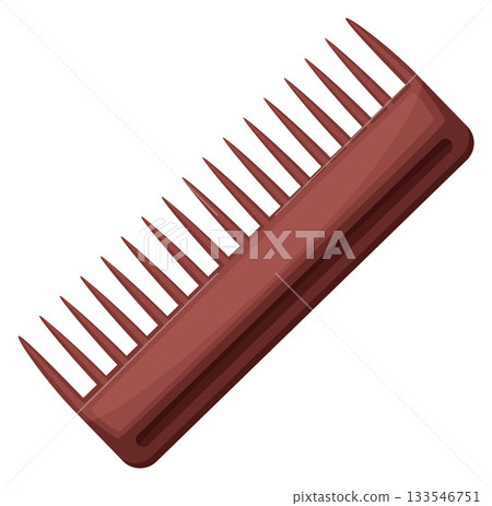 A red comb with long, pointed teeth 133546751