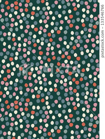 Christmas abstract polka dot background with red, blue and pink. Hand drawn illustration for design, print, fabric or background. Christmas abstract polka dot background with red, blue and pink. Hand drawn illustration for design, print, fabric or background. 133546766